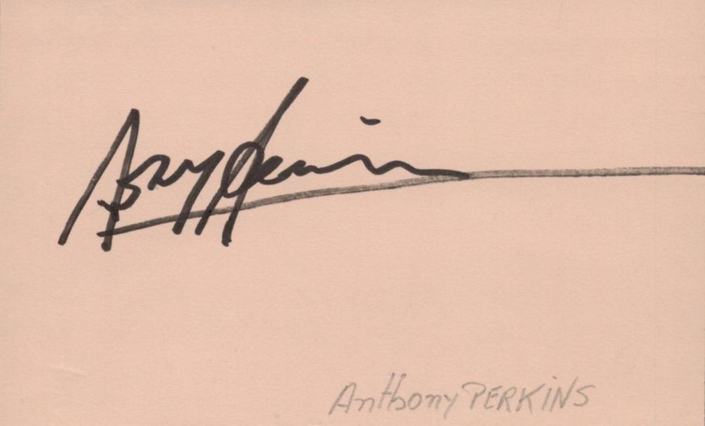 Lot 152: Anthony Hopkins signed 5x3 inch orange card and...