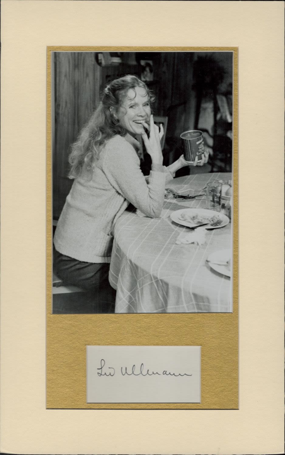 Lot 182: Liv Ullmann Actress Signed Card With Mounted 10x16...