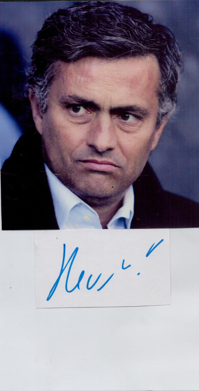 Lot 193: Jose Mourinho Roma Manager Signed Card With Photo....