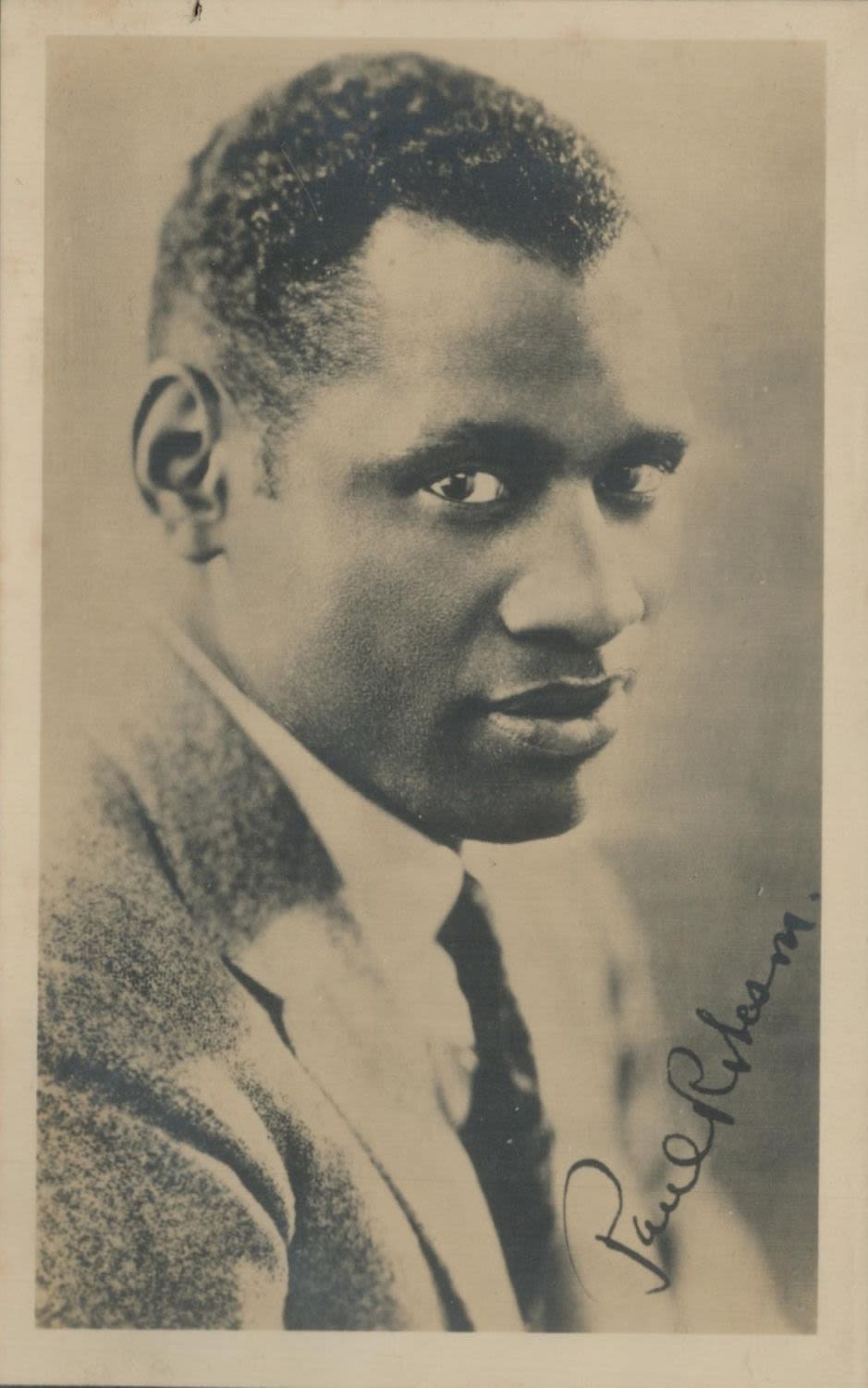 Lot 240: Paul Robeson signed vintage 6x4 black and white...