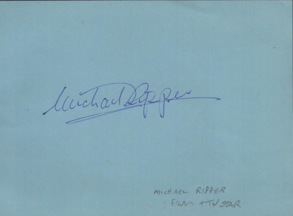 Lot 241: Michael Ripper signed 6x4 blue album page. Good...
