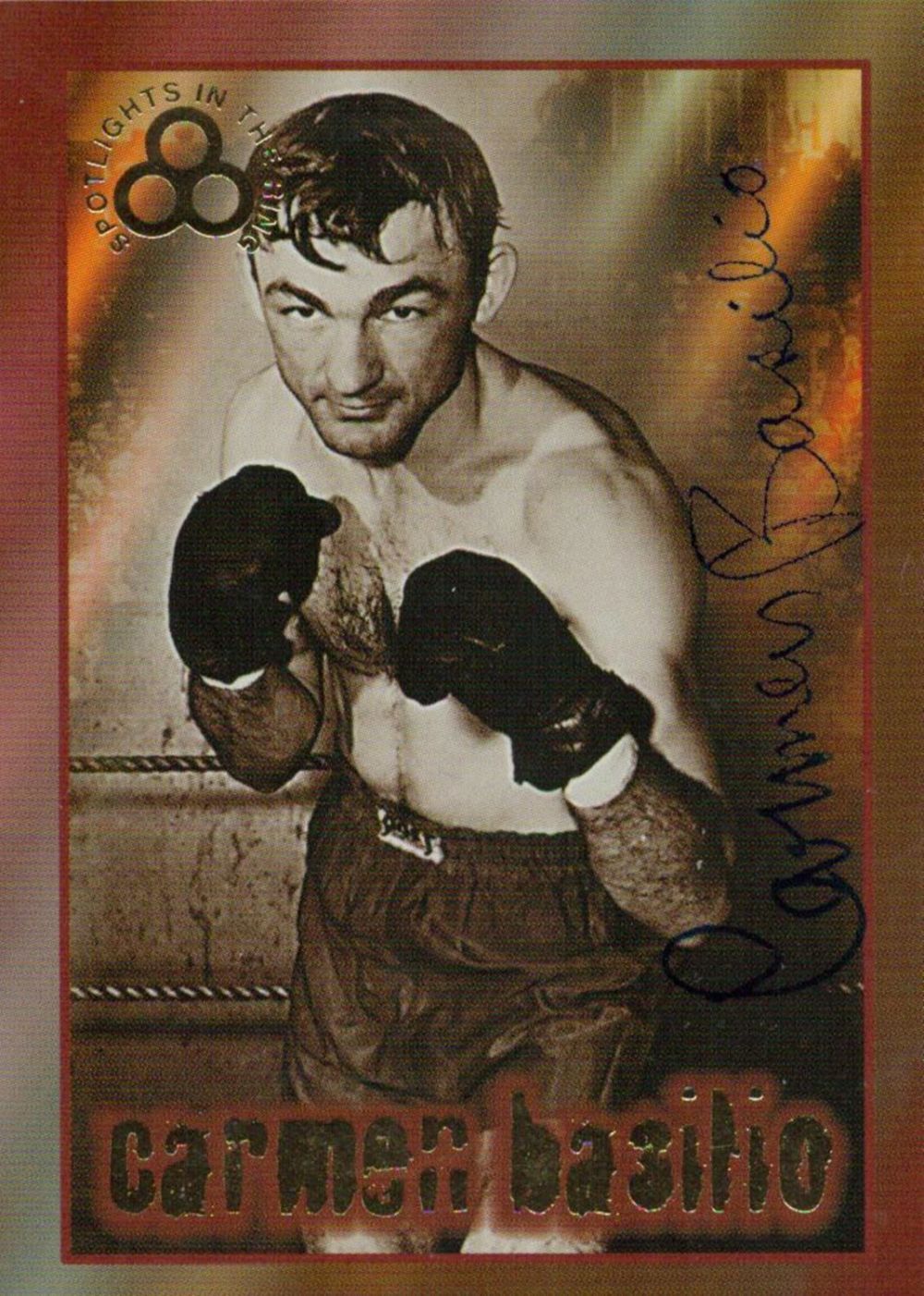 Lot 287: Carmen Basilio signed 4x3 autograph information card. Good...