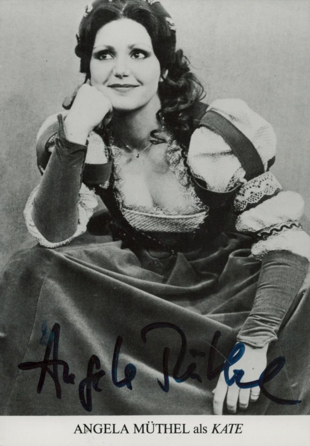 Lot 288: Angela Muthel signed 6x4 black and white photo....