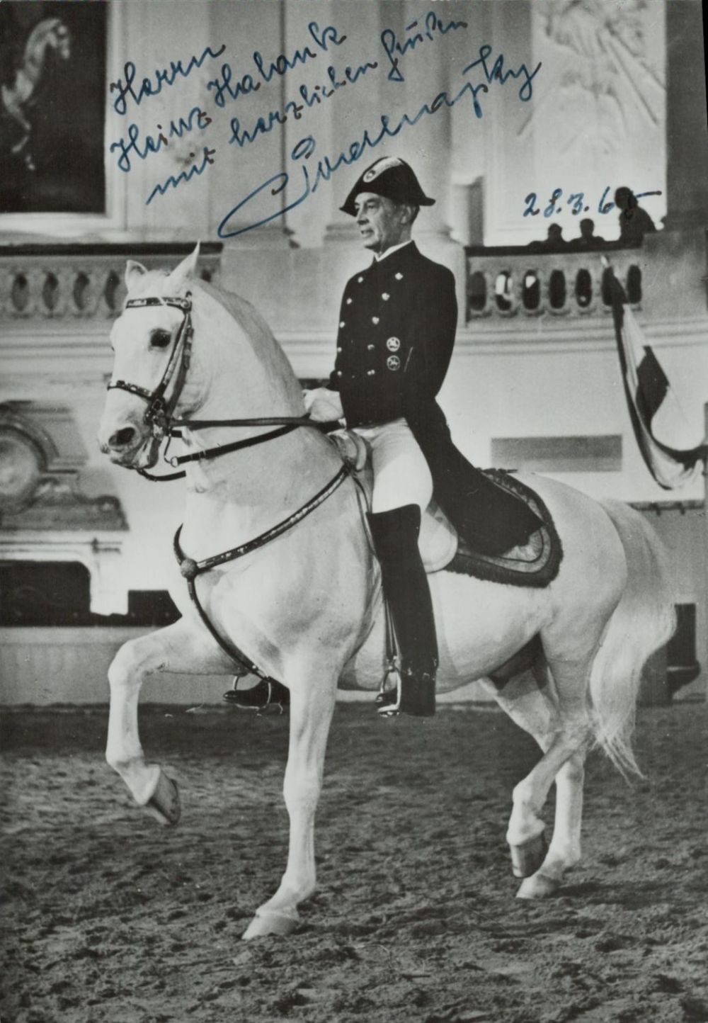 Lot 295: Colonel Alois Podhajsky signed 6x4 black and white...