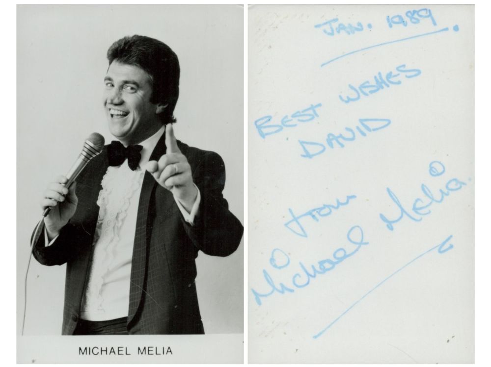 Lot 303: Michael Melia signed Promo. Black & White Photo....