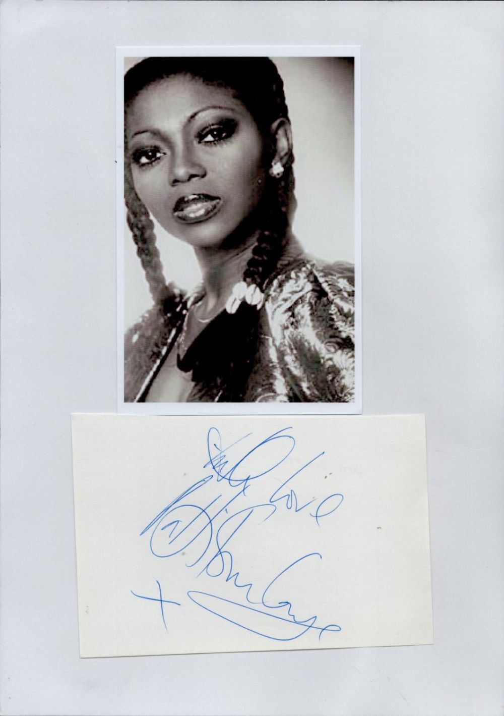 Lot 330: Patti Boulaye signed Autograph page plus Black &...