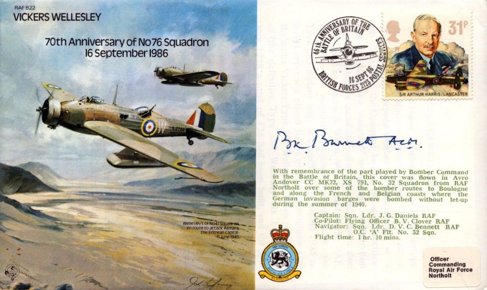 Lot 348: WWII Flown FDC signed by Air Chief Marshal...