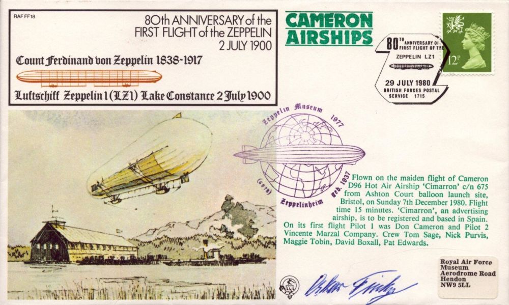Lot 351: WWII Flown FDC signed by Oskar Fink. Date...