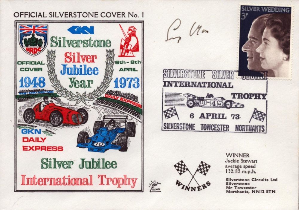 Lot 357: Motor Racing FDC signed by Sir Stirling Moss....