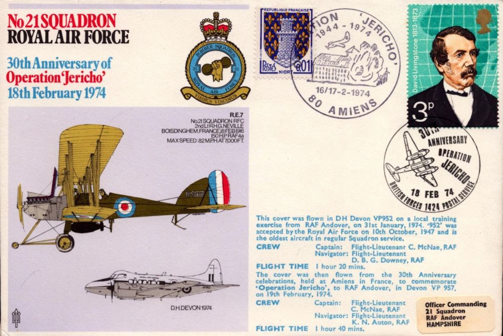 Lot 363: Aviation Flown FDC No.21 Squadron RAF, 30th Anniversary...