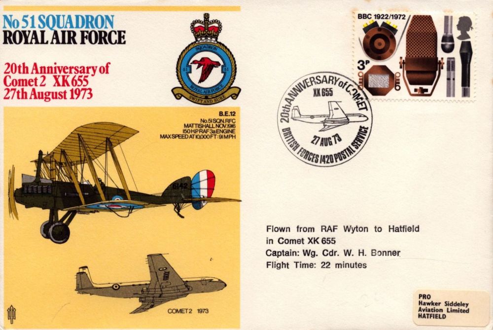 Lot 369: Aviation Flown FDC No.51 Squadron RAF, 20th Anniversary...