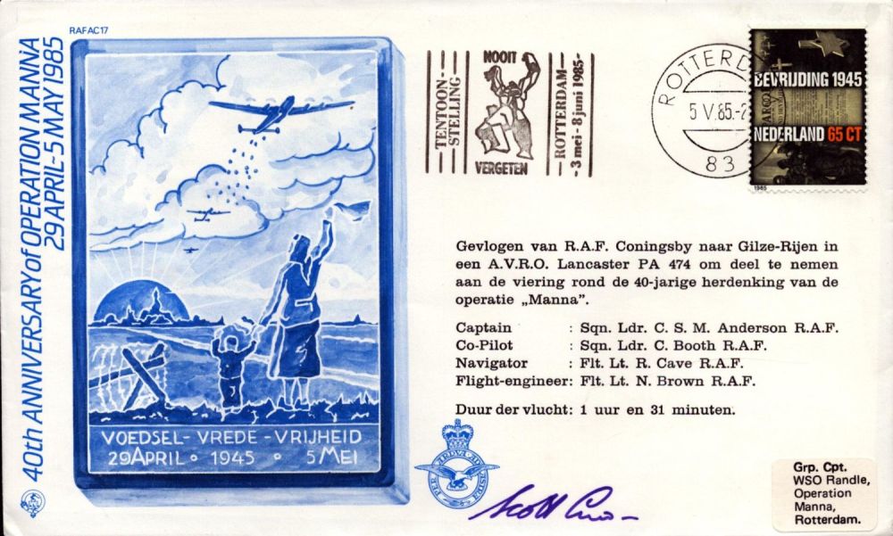 Lot 373: WWII Flown cover (RAFAC 17) 40th Anniversary Operation...