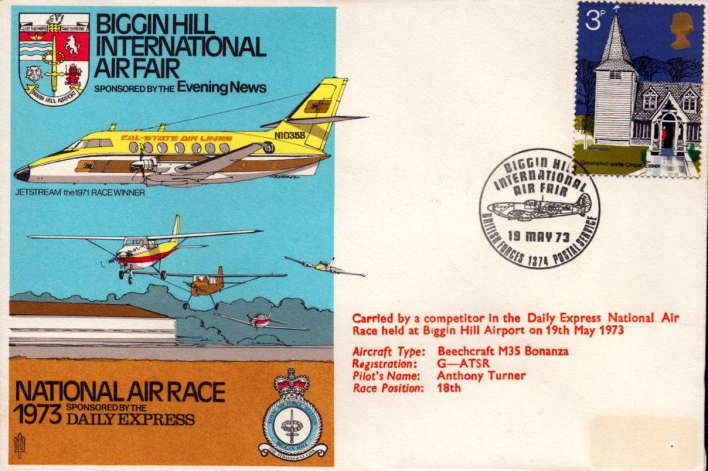 Lot 380: Aviation Flown FDC Biggin Hill International Air Fair....