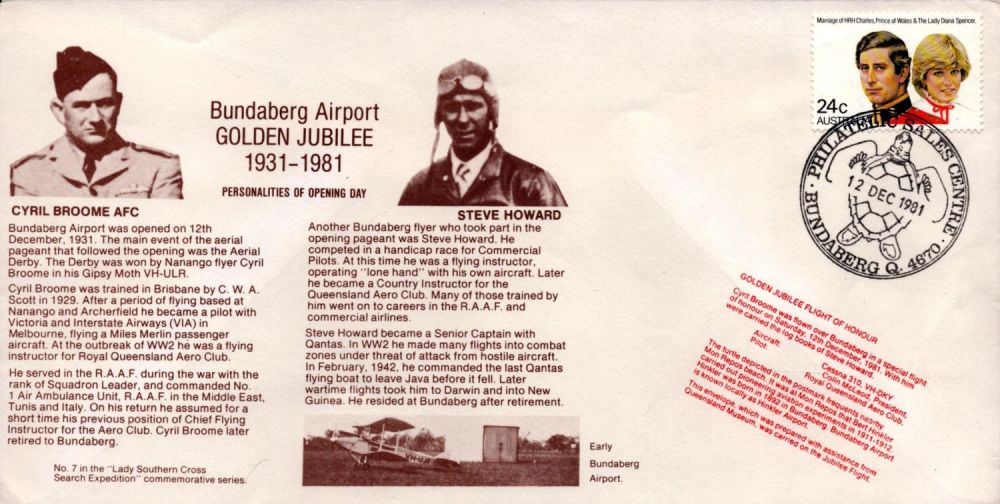 Lot 384: Aviation Flown FDC Golden Jubilee flight of Honour...