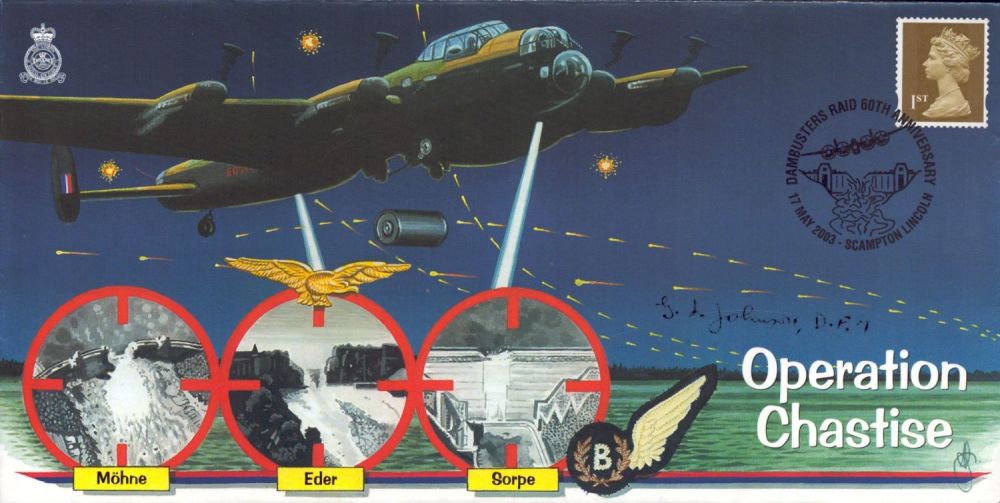 Lot 386: DAMBUSTERS FDC signed by Squadron Leader George L....