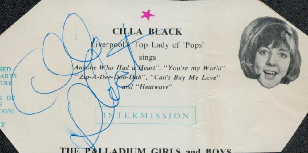 Lot 409: Cilla Black signed magazine cut out Approx. 5x2.5...