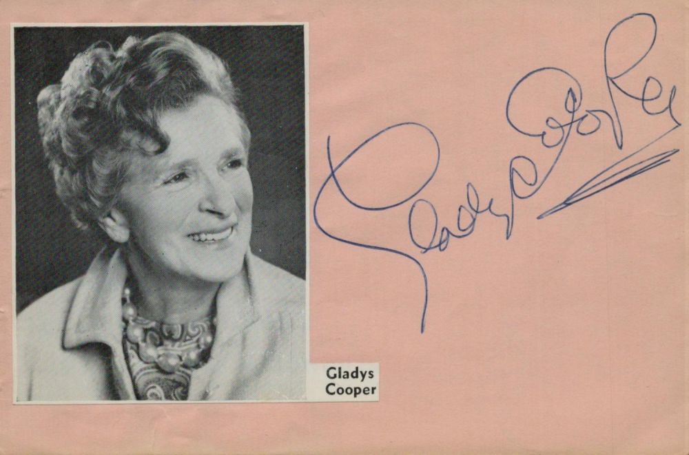 Lot 410: Gladys Cooper signed Autograph page including a cut...