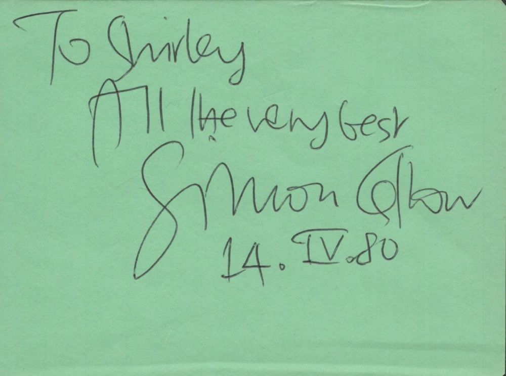 Lot 417: Simon Callow signed Autograph page 5.5x4 Inch. Dedicated....