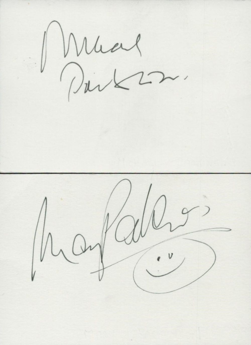 Lot 420: Michael Parkinson plus Mary Parkinson signed small Autograph...