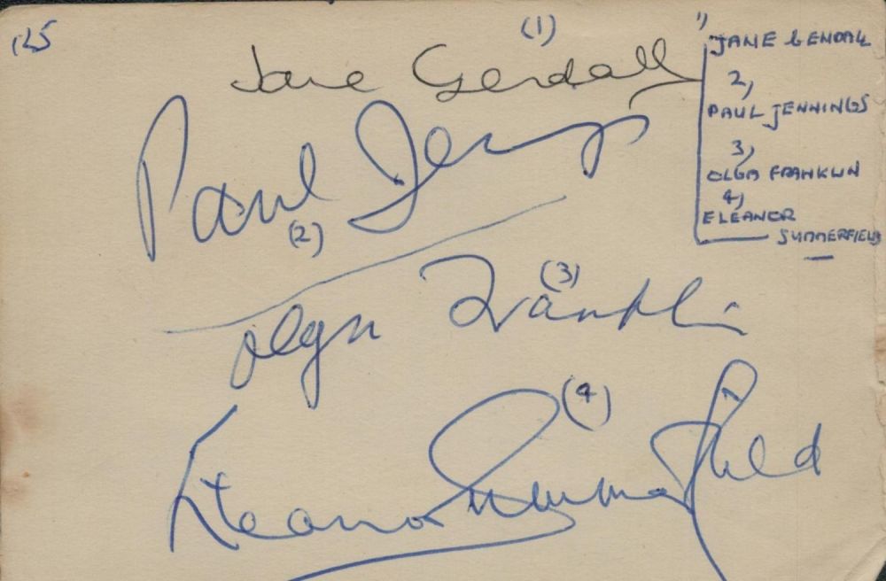 Lot 430: Multi signed Autograph page Paul Jennings. Eleanor Summerfield....