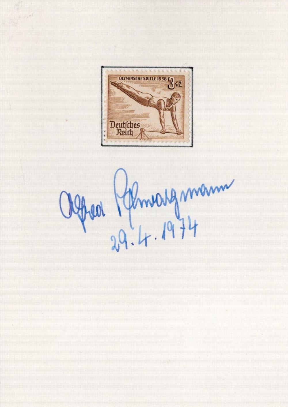 Lot 455: Alfred Schwarzmann signed 6x4 white card with a...