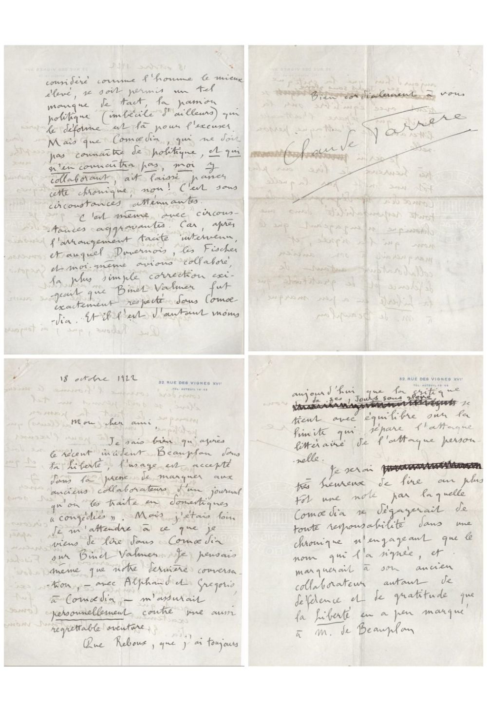 Lot 457: Claude Farrère ALS. Farrère was a French Navy...