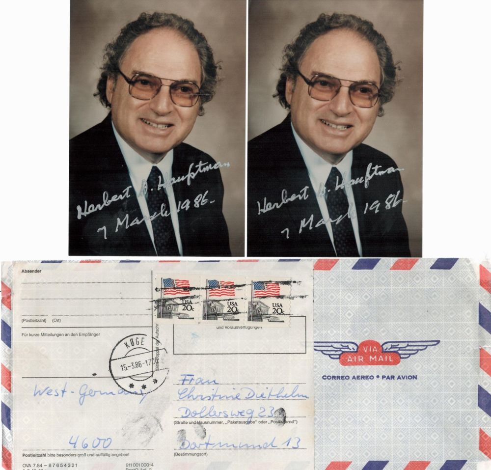 Lot 460: Herbert A Hauptman signed 6x4 colour photo. Good...