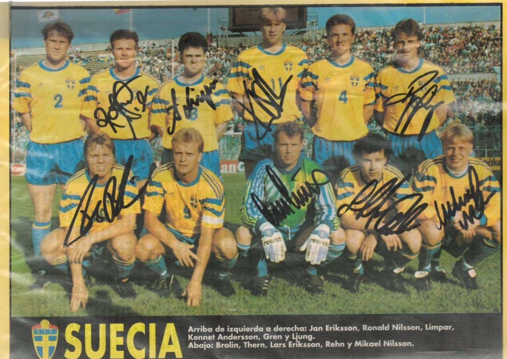 Lot 469: Sweeden multi signed magazine team photo. Signatures such...