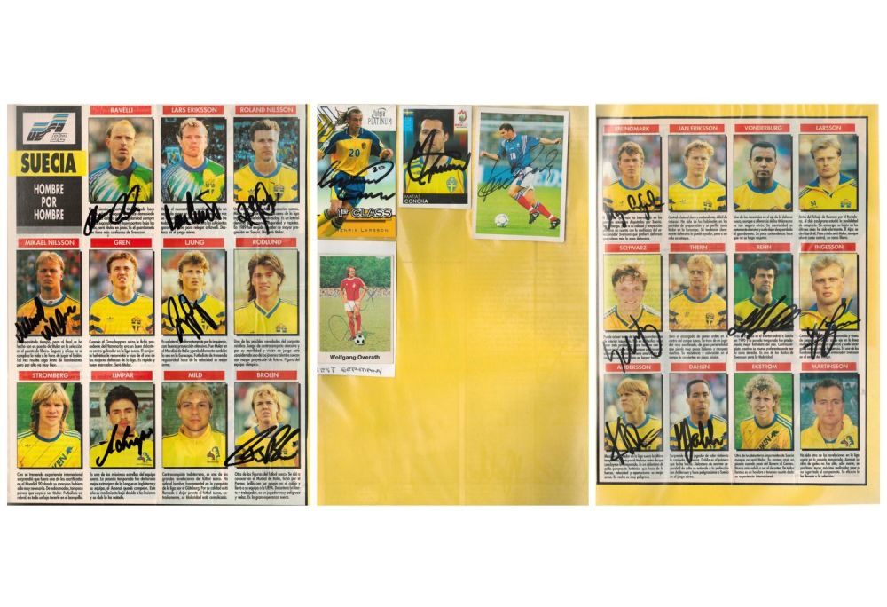 Lot 470: Sweeden multi signed magazine team sheet and 4...