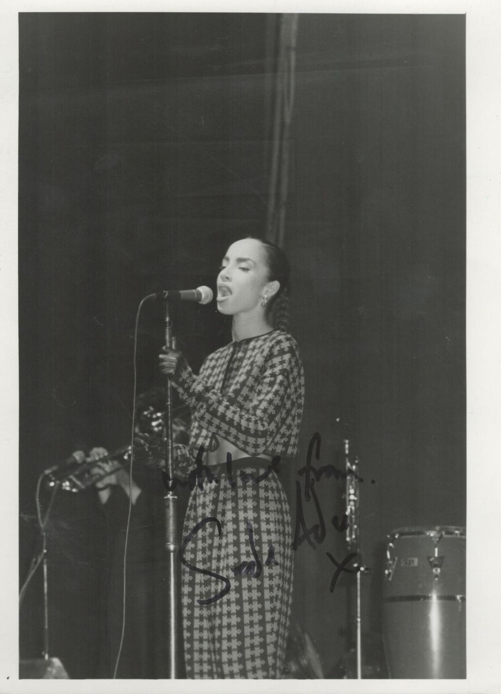Lot 503: Sade signed 8x6 inch black and white original...
