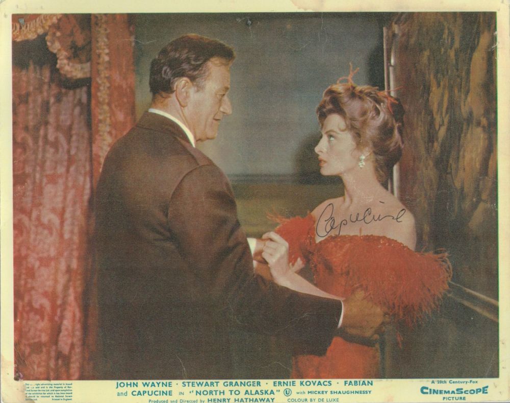 Lot 505: Capucine signed 10x8 inch ""North to Alaska ""...