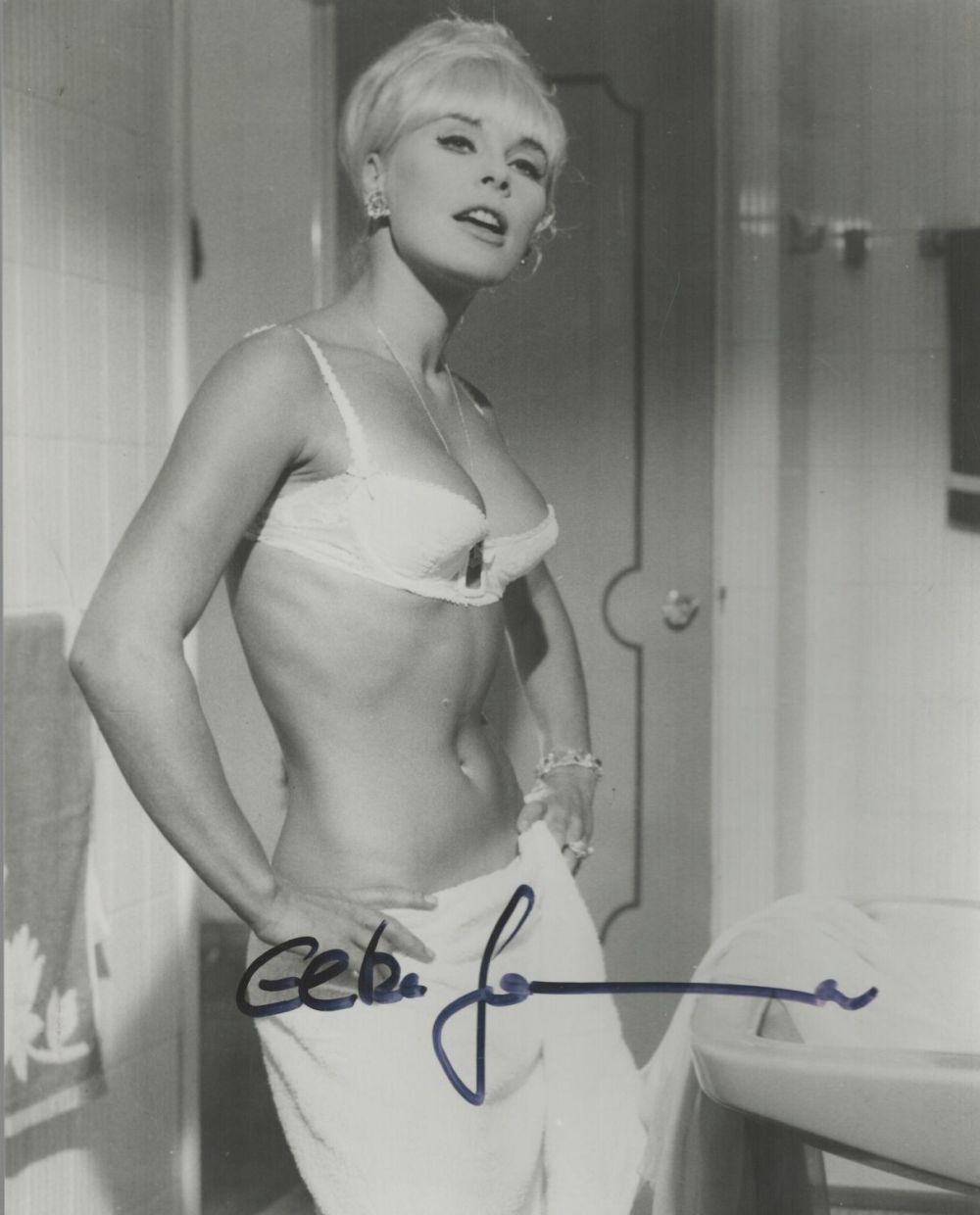 Lot 507: Elke Sommer signed 10x8 inch black and white...