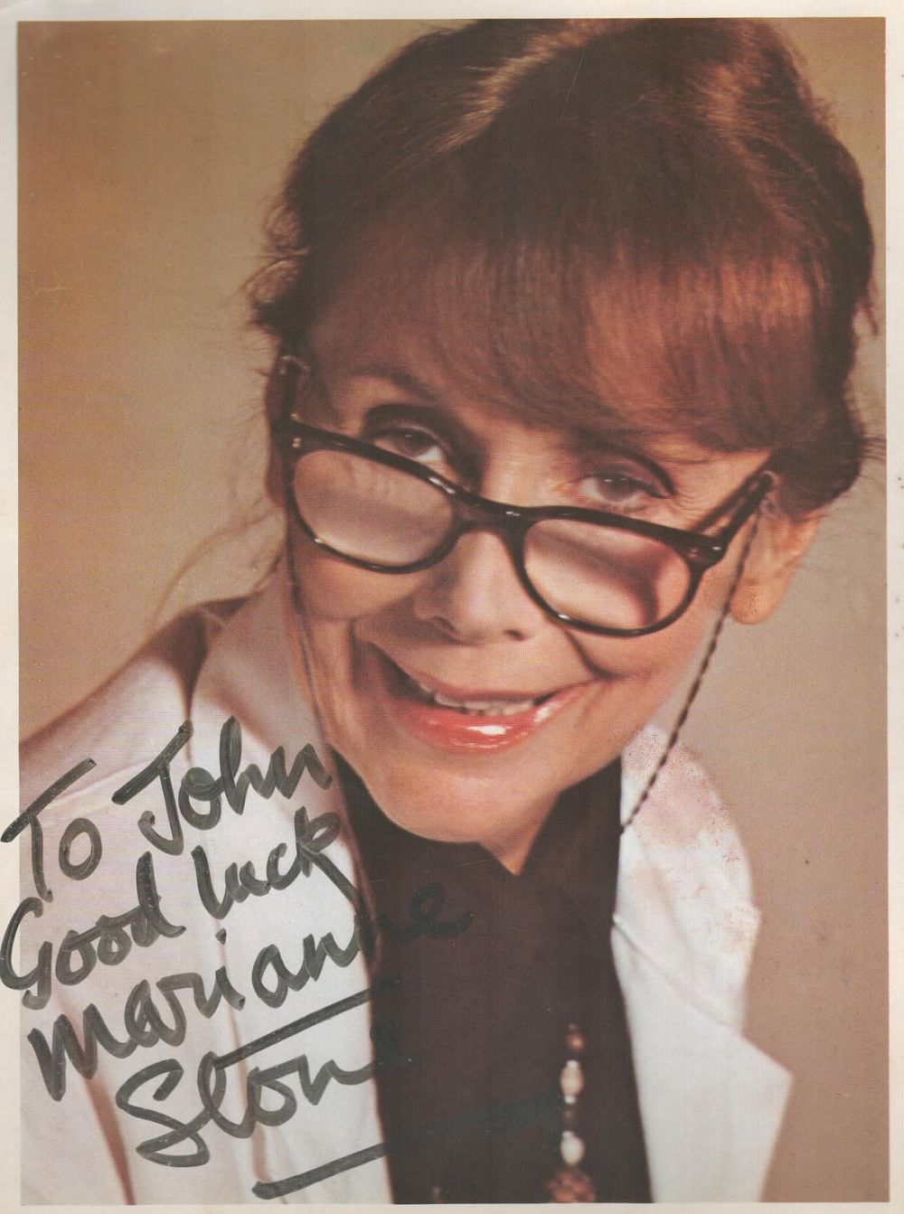 Lot 513: Marianne Stone signed 10x8 inch colour photo. Dedicated....