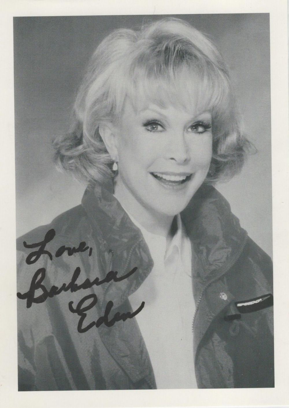 Lot 527: Barbara Eden signed 7x5 inch black and white...