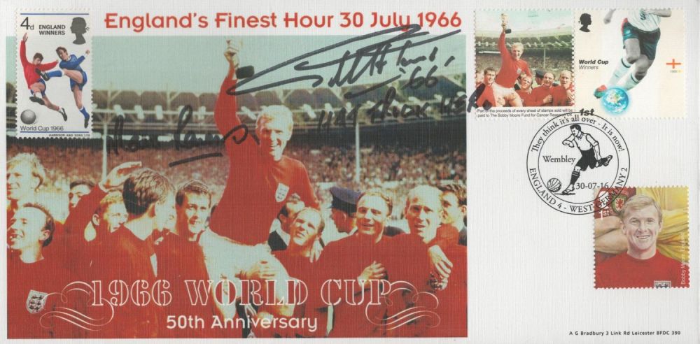 Lot 528: Geoff Hurst and Martin Peters signed Englands Finest...