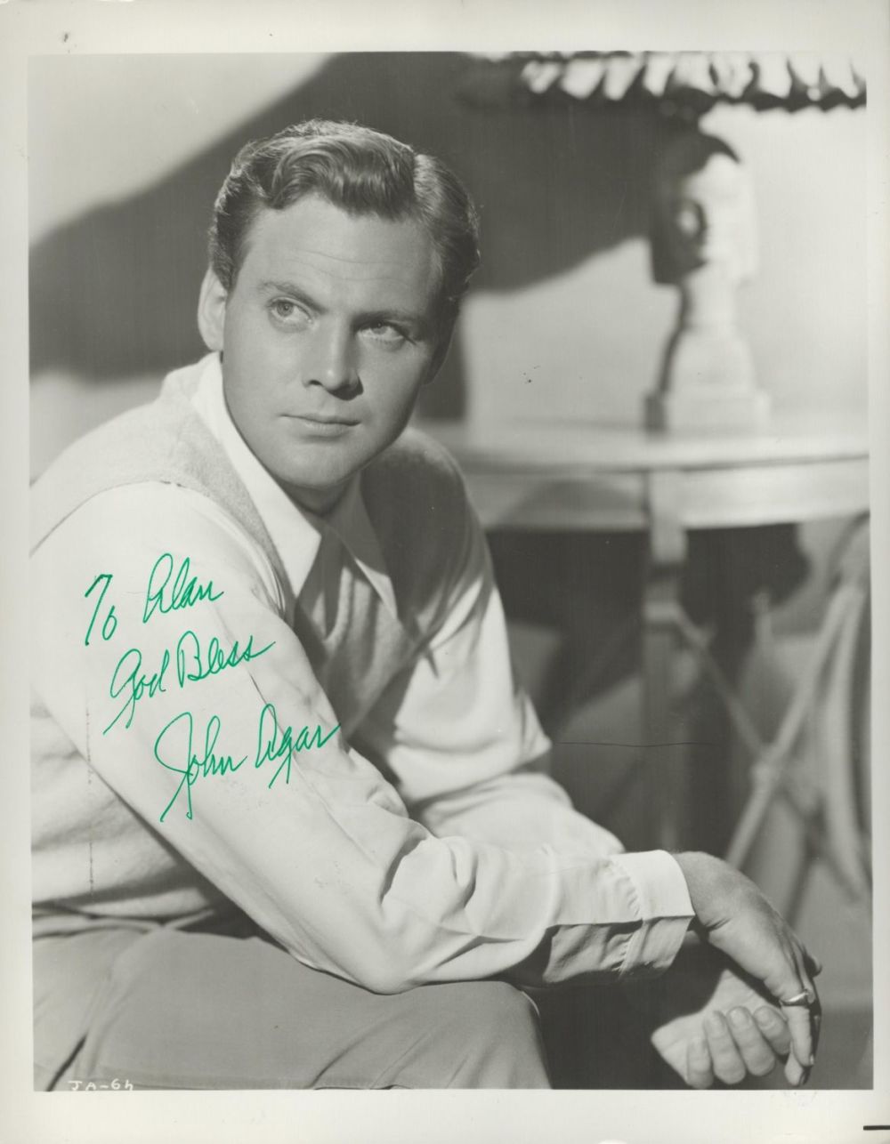 Lot 541: Actor John Agar signed 10x8 black and white...