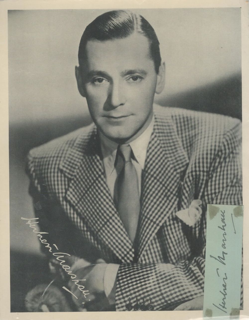 Lot 545: Herbert Marshall vintage signature piece featuring a signed...