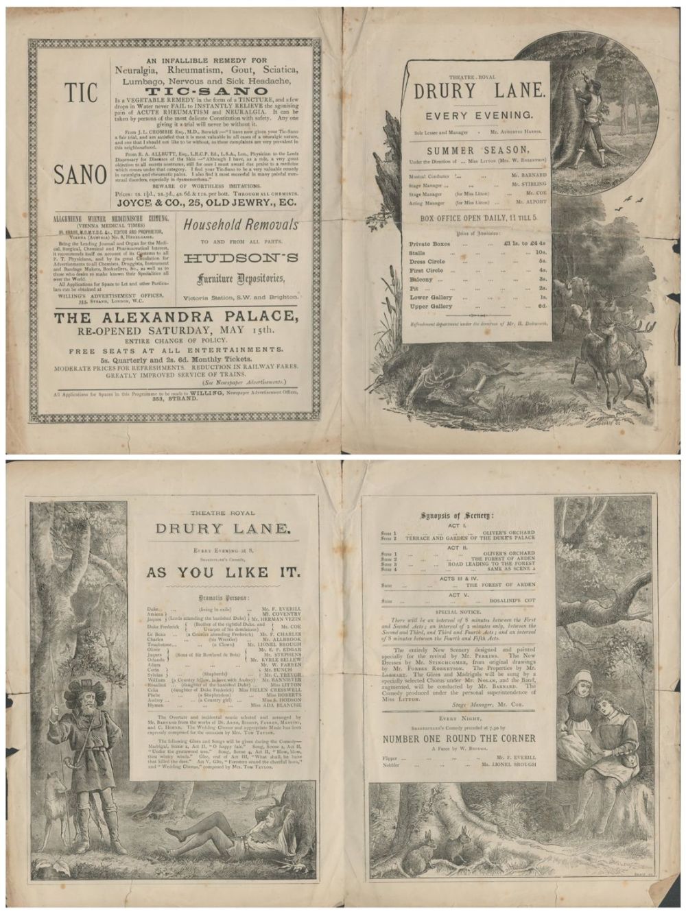 Lot 573: Programme for Drury Lane theatre. Analysis of names...