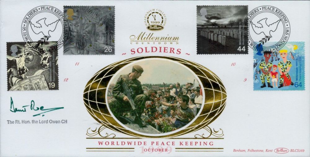 Lot 700: Rt Hon Lord Owen signed Soldiers FDC. 5/10/99...