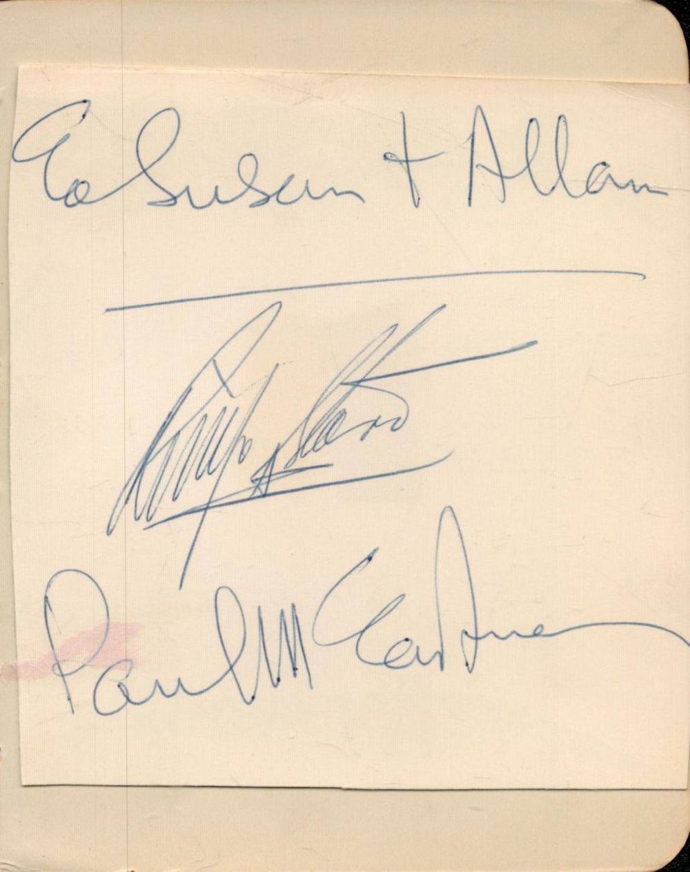 Lot 76: Paul McCartney and Ringo Starr signed 5x4 inch...