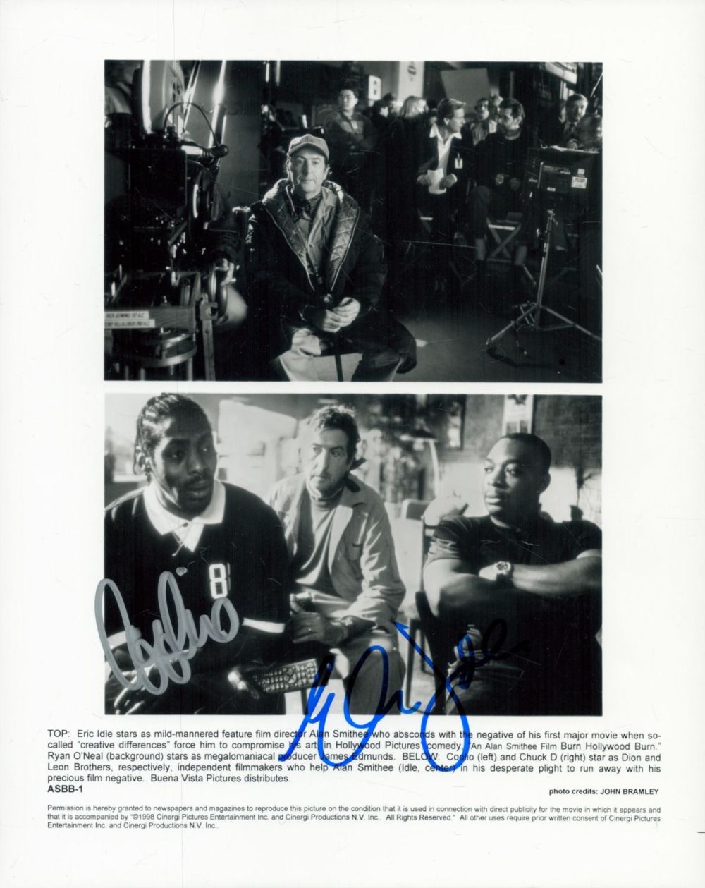 Lot 103: Eric Idle And Coolio 1963-2022 Signed 'Burn Hollywood...