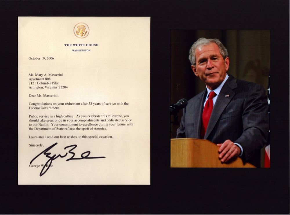 Lot 131: George W. Bush mounted signature piece including 5x6.5...