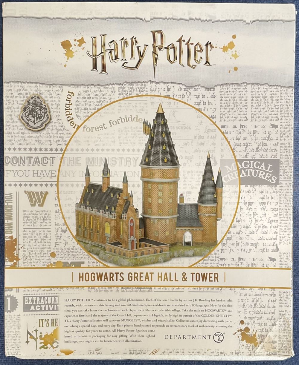 Lot 142: Hogwarts Great Hall and Tower by Department 56...
