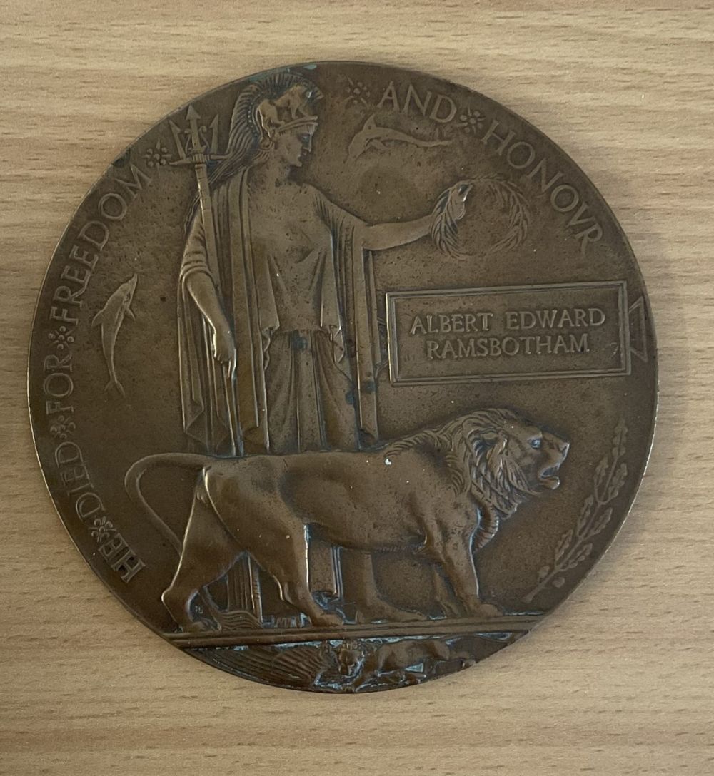 Lot 179: WW1 Death Plaque for Sgt Walter Basey of...