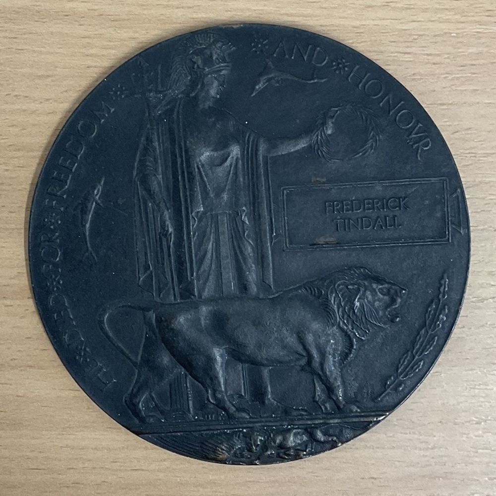 Lot 181: WW1 Death Plaque for Private Frederick Tindall of...