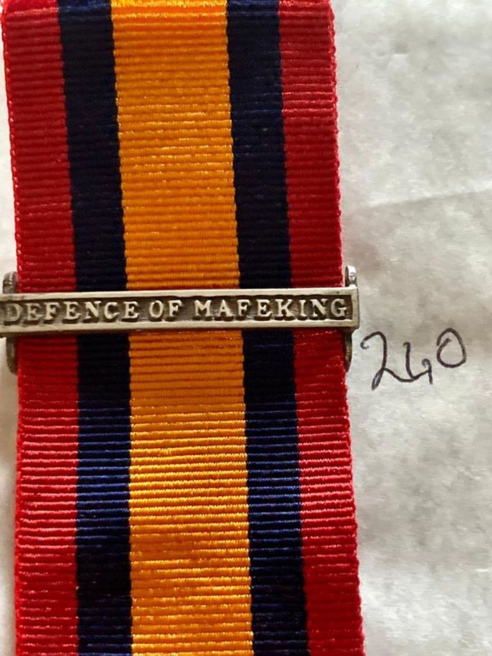 Lot 211: Clasp for defence of Mafeking. Good to fine...