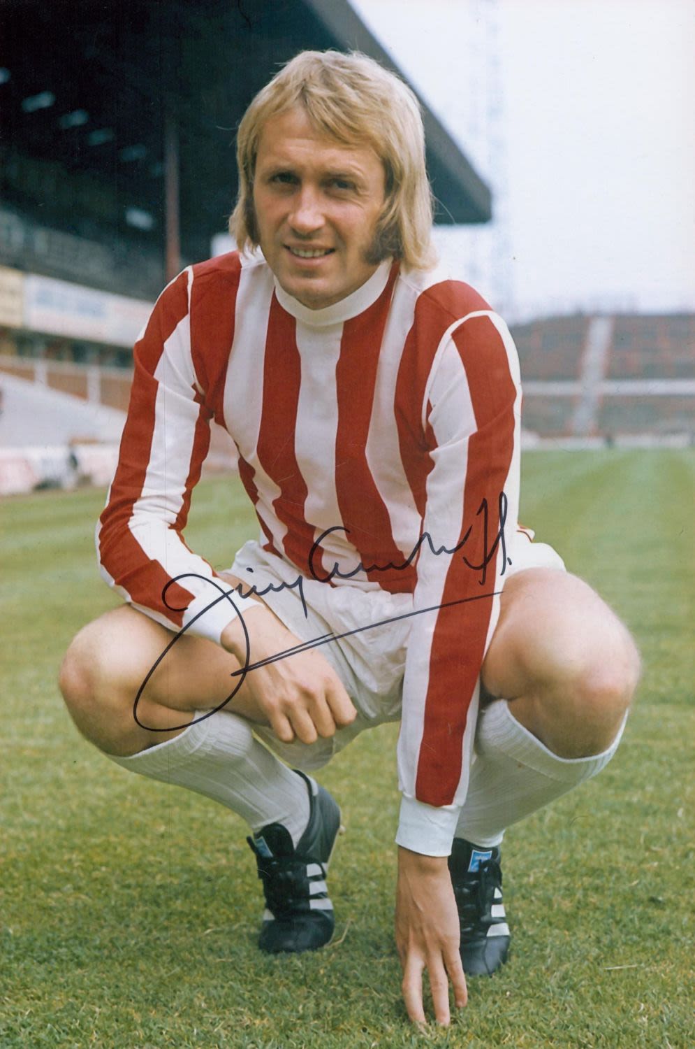 Lot 104: Jimmy Greenhoff signed 12x8 colour photo pictured during...