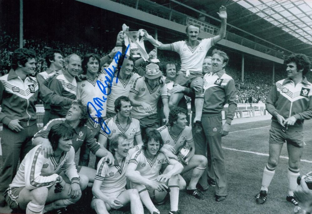 Lot 105: Jim McCalliog signed 12x8 black and white photo...