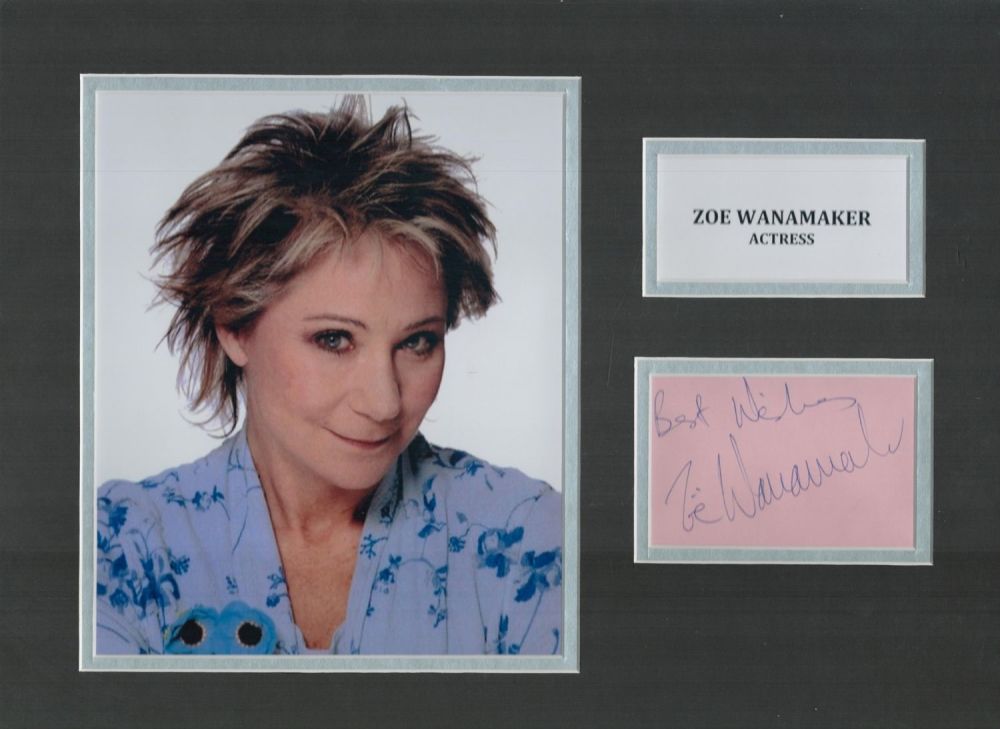 Lot 123: Zoe Wanamaker 16x12 mounted signature piece. Wanamaker CBE...