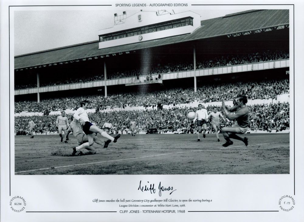 Lot 179: Cliff Jones Signed 16 x 12 Black and...